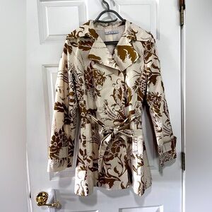 Floral Beige and Brown Women's Jacket